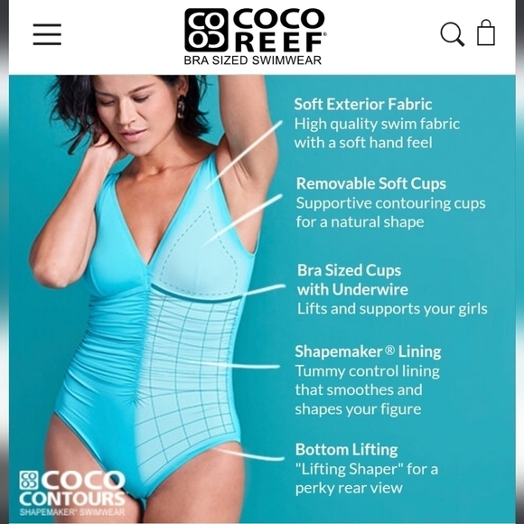 Contours by Coco Reef Eternity One Shoulder Detachable Strap Swimsuit - Size 10 - Picture 12 of 12